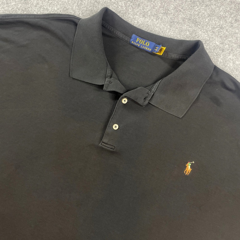 Polo Ralph Lauren Mens Polo Shirt 4XLT Black Short Sleeve